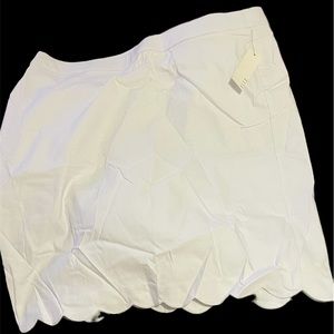 Scallop Trimmed White Skirt